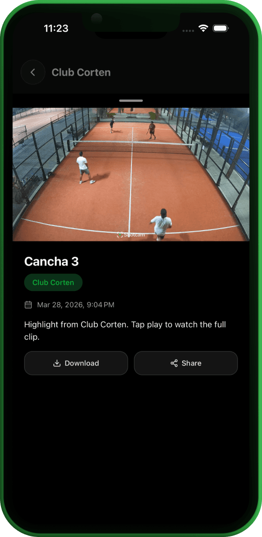 App Shotcam mostrando tu highlight